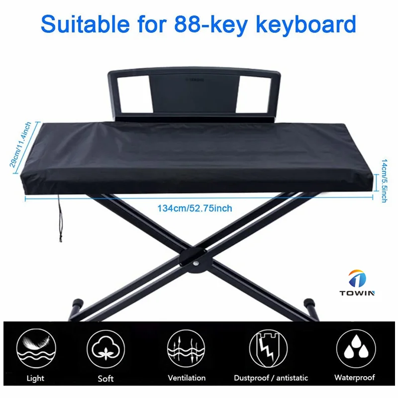 Wholesale High quality dust cloth fabric 88 keys digital electric piano cover for piano keyboard