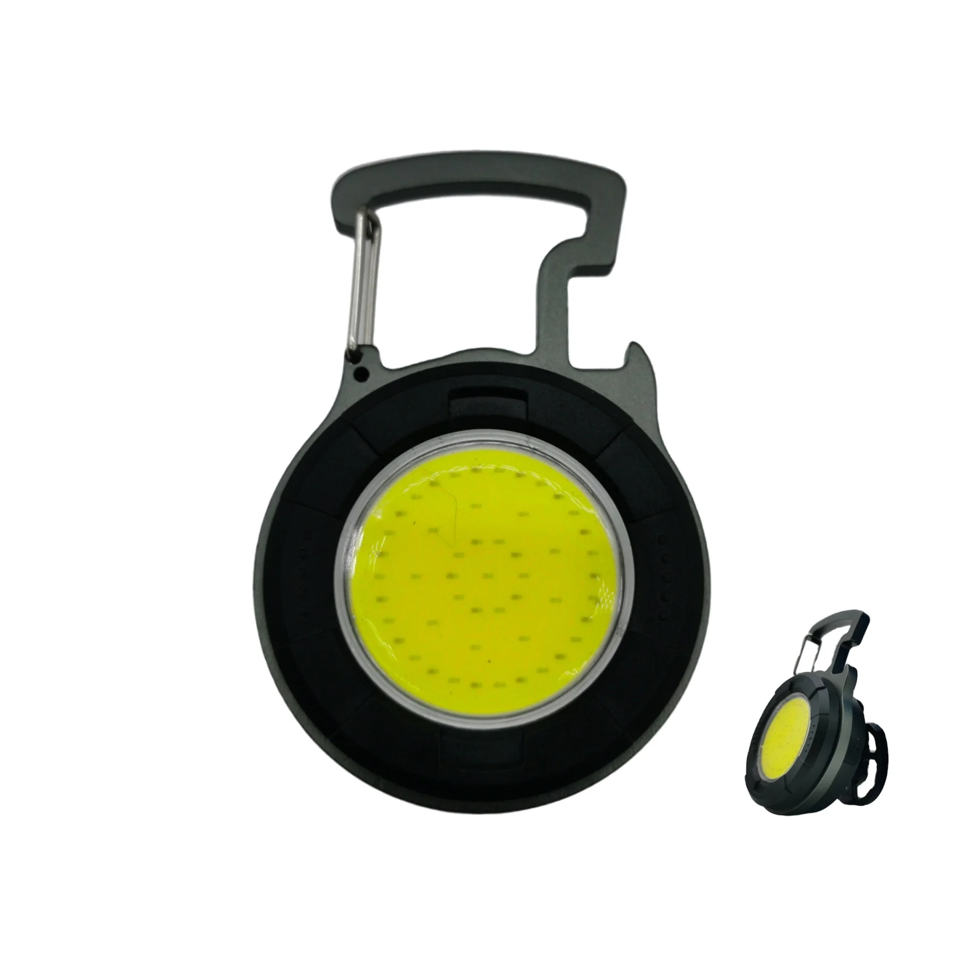 COB Small Keychain Work Light 1000Lumens Rechargeable Keychain Mini Flashlight with Bracket Bottle Opener
