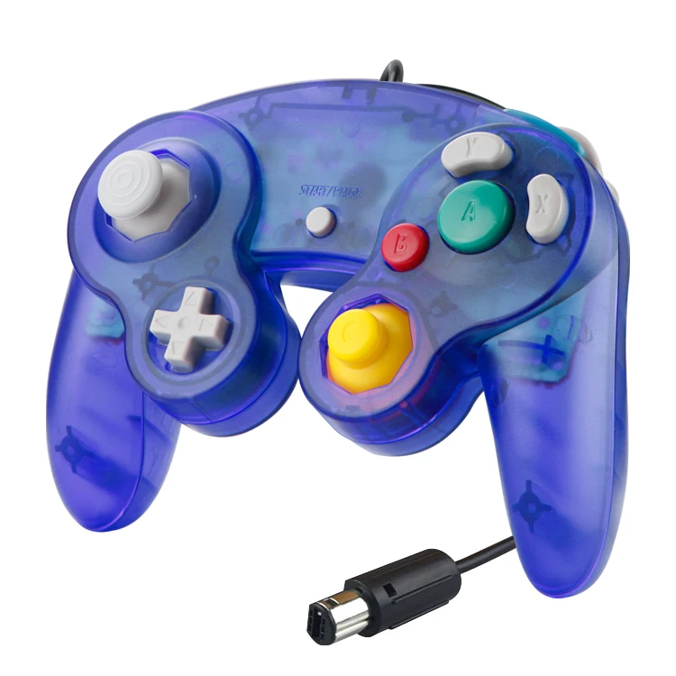 Transparent color Wired Gamepad Controller Joypad with Single Point For GameCube PC for N-G-C Joystick