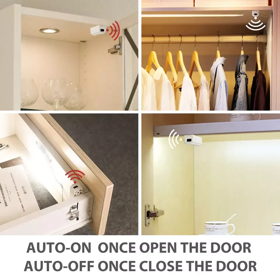 ESann DC12V 5A 60W Беспроводной светодиодный переключатель для шкафа с одним дверным датчиком