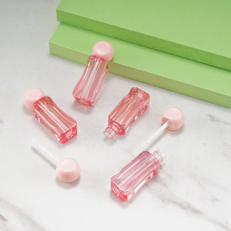 Custom 3ml Pink Lip Gloss Container Unique Design Irregular Ice Cube Shaped Lip Gloss Tube