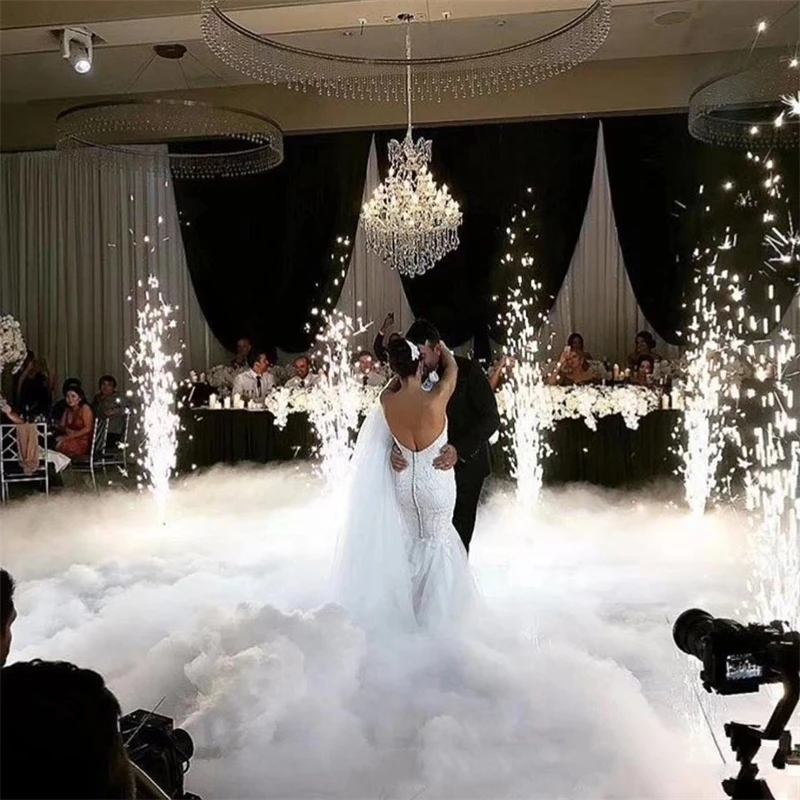 1300W Two nozzles do spray SPIN spark machine  remote DMX rotating cold spark machine for big show/stage