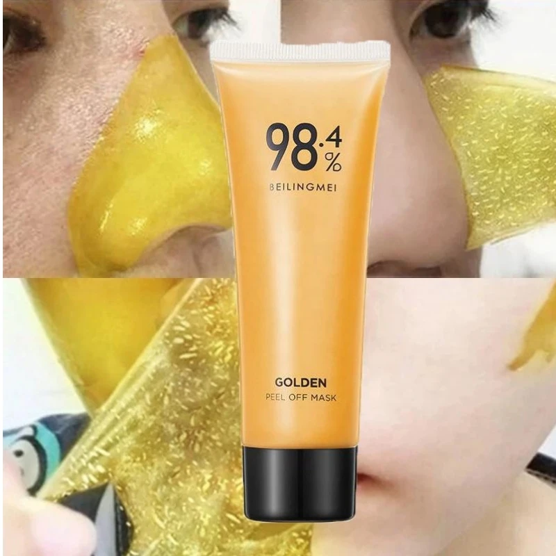 24K Gold Face Peel Off Face Mask Whitening Deep Cleaning Dark Spots T Zone Nose Blackhead Remove Skin Care Peeling Facial Mask