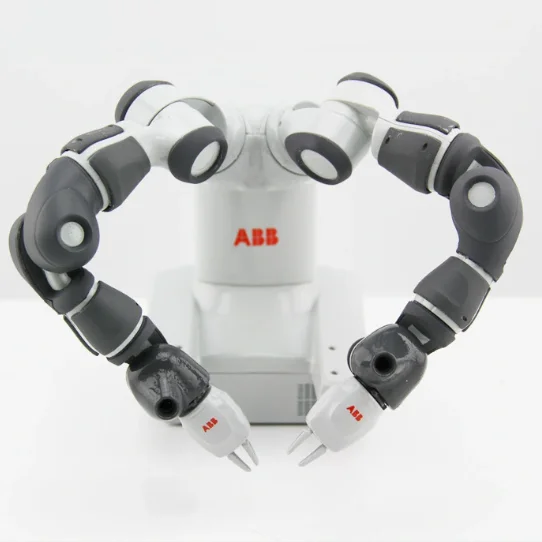1:4 Scale YuMi Industrial Robot Model Six-axis Robot Simulation Rotatable Scene Model Gift Teaching Appliance Toy