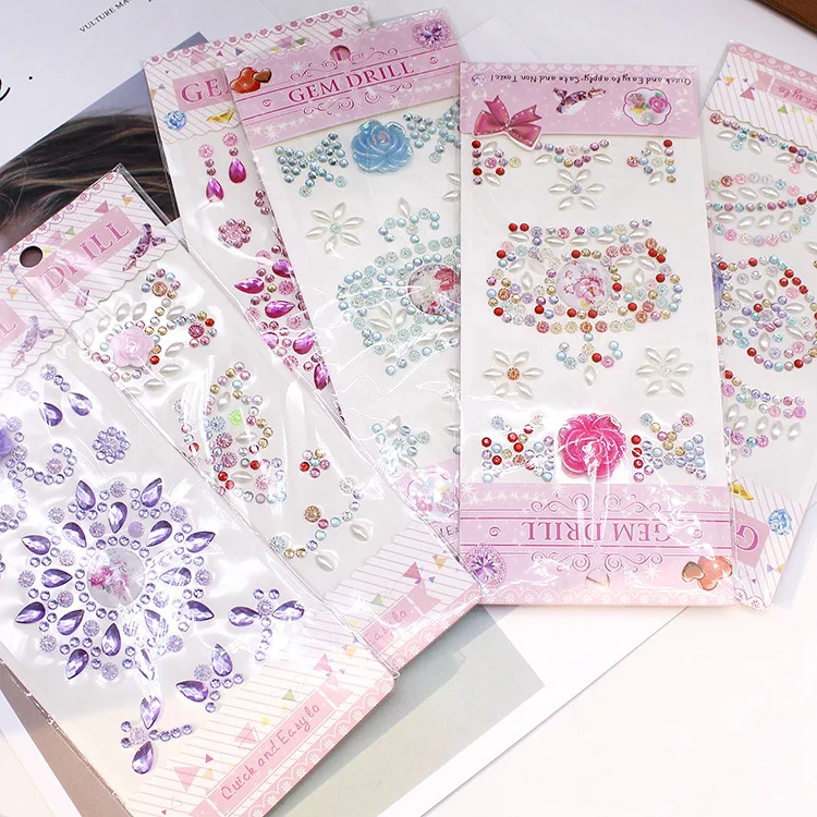 DIY self adhesive acrylic Stone Crystal Bling Diamond Sticker, acrylic stones sheet for mobile case decorating