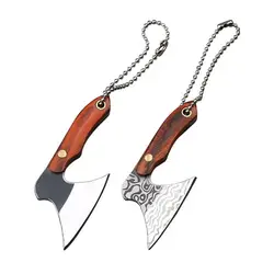 Necklace Pendant Custom Knives 3CR13 Stainless Steel Colored Wood+Copper Nail Handle Keychain Key Custom Pocket Mini Knife