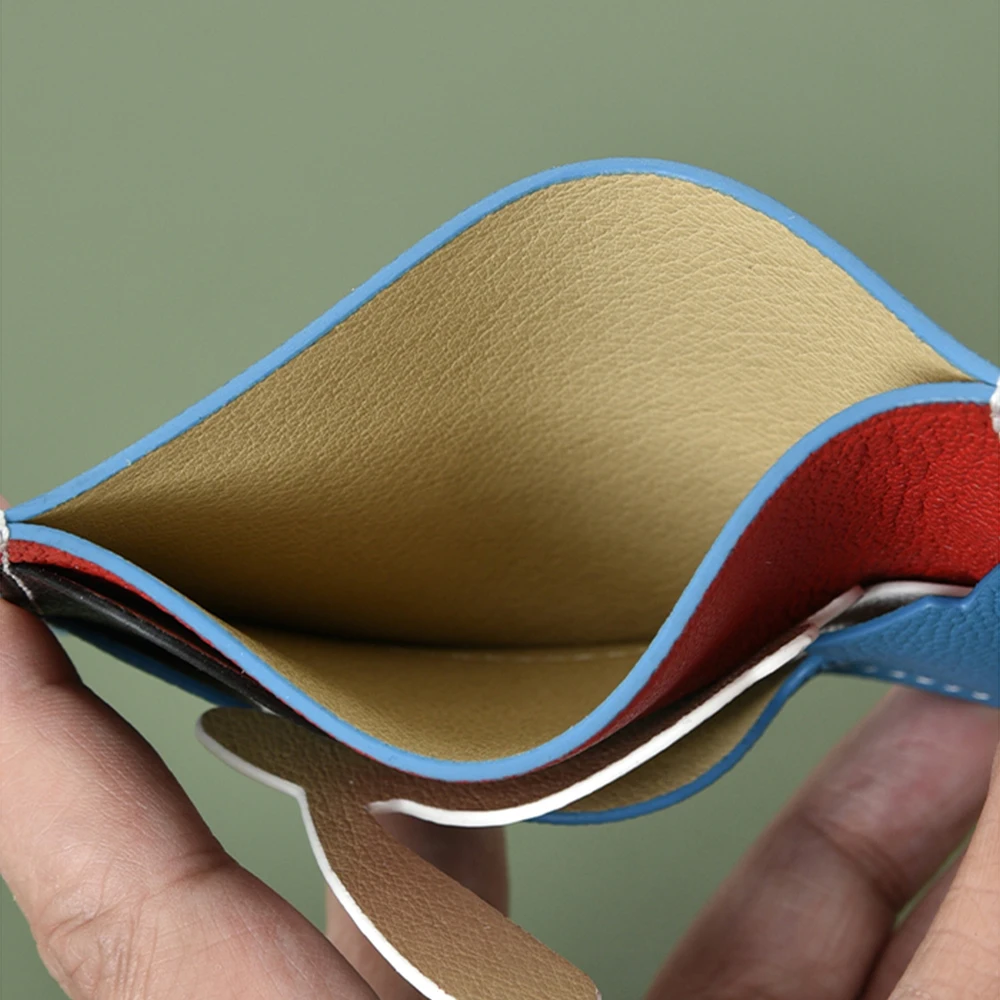 Embroidered Tarjetero Characters Microfiber Synthetic Split Genuine Leather Minimal Manufactures Wallet Kaarthouder Rfid