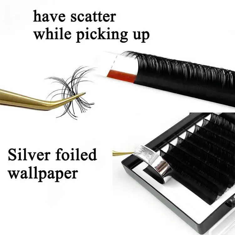 0.03mm 0.05mm 0.07mm 0.10mm 0.15mm 0.20mm J B C D L CC curl All Size deep black mink silk eyelash extensions