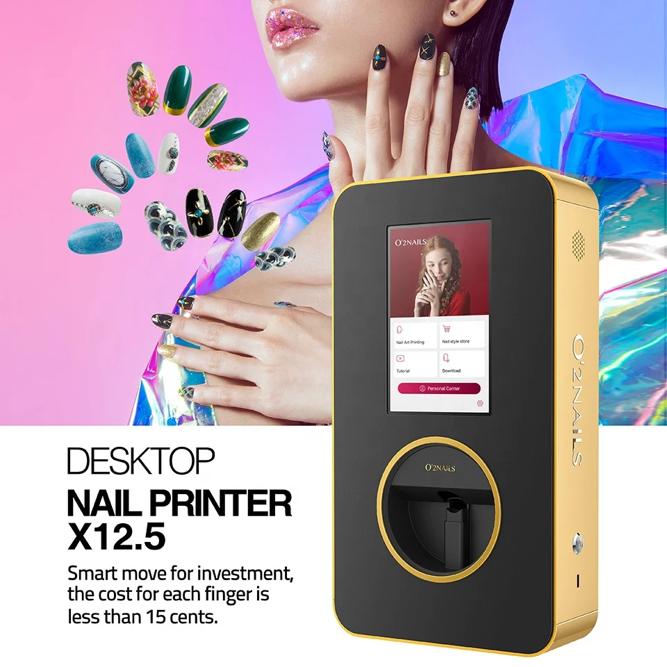 O'2NAILS Intelligent Nail Printer Machine Desktop Nail Art Printing Equipment X12.5