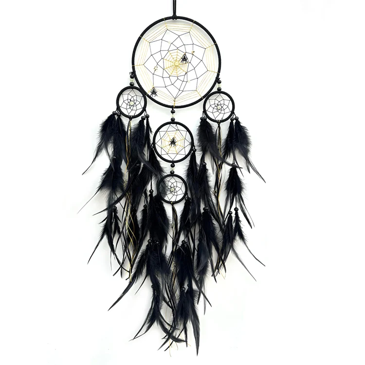 Halloween Black Dream Catcher Kids Wall Hanging Dreamcatcher for Home Decor Bedroom Room Wall Decor Art Ornament Craft