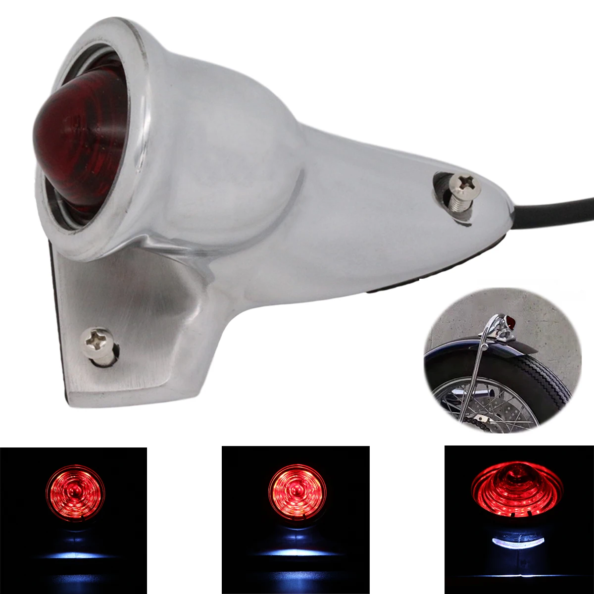 Vintage old school Crocker Style LED custom Motorcycle Tail Light