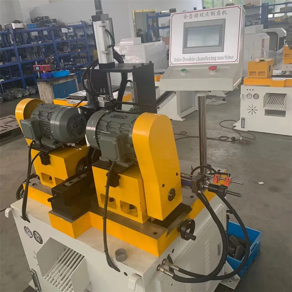  Automatic CNC double head hydraulic chamfering machine high precision round pipe