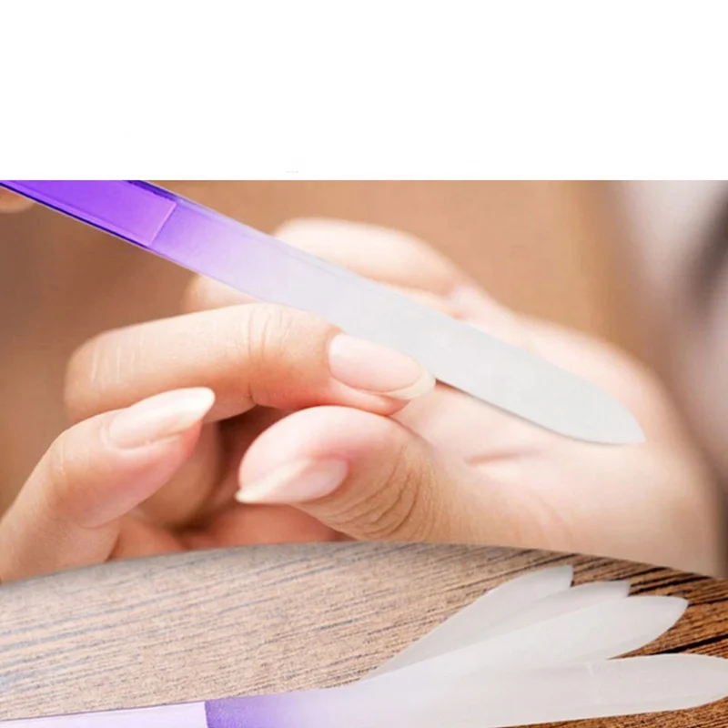 Colorful Crystal Glass Nail File With Case Nail Files Manicure Pedicure Grooming For Professional Finger Nail Files
