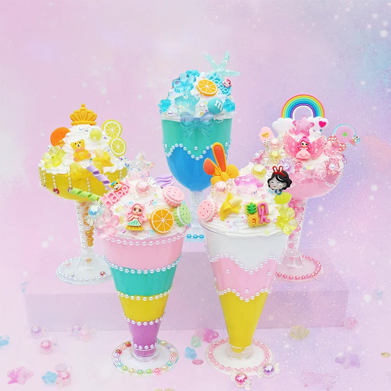 2024 New Design Non Toxic Diy Ice Cream Glue Kit Whipped Cream Clay Glue Whipped Simulation Case