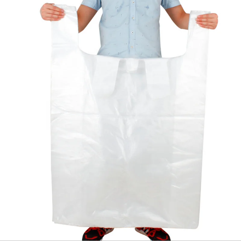 2020 super size T shirt plastic bag shopping carry bag frosted plastic bag with handle