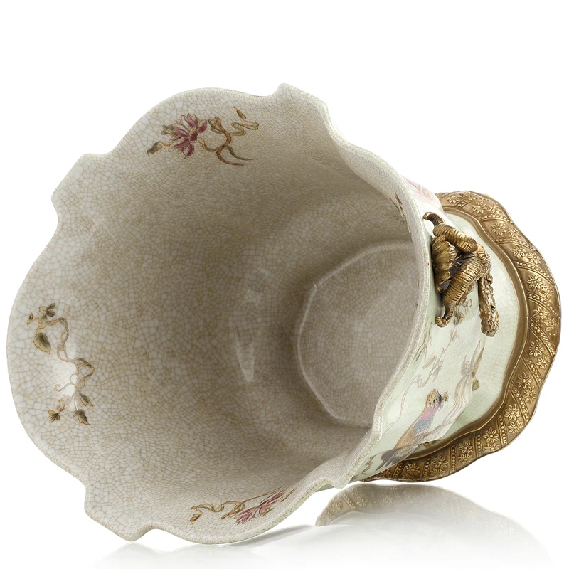 New White Ceramic Brass Antique Metal Serving Tray Good Quality And Luxury Decorative Fruit For Table In Living Room