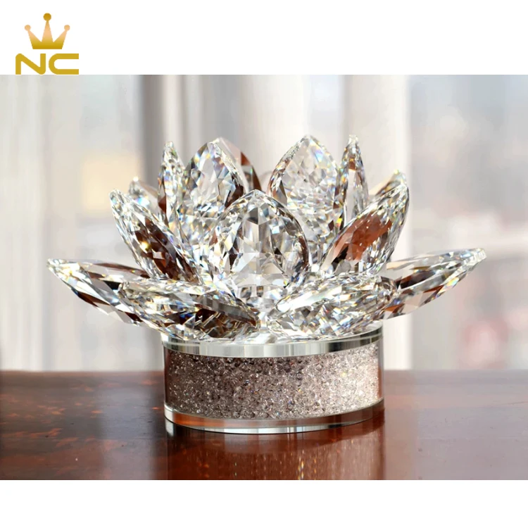 
Nice Consumer Product Crushed Diamond Crystal Glass Lotus Flower For Home Deco 