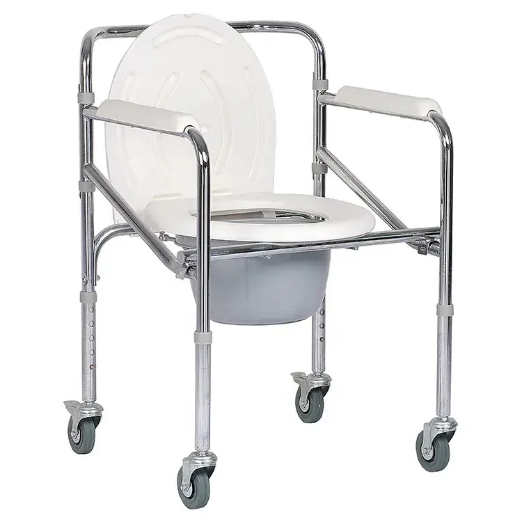 Factory Direct Sale High Quality Disabled Toilet Chair Elderly Potty Wheelchair for Adults Aluminum folding commode toilet chair