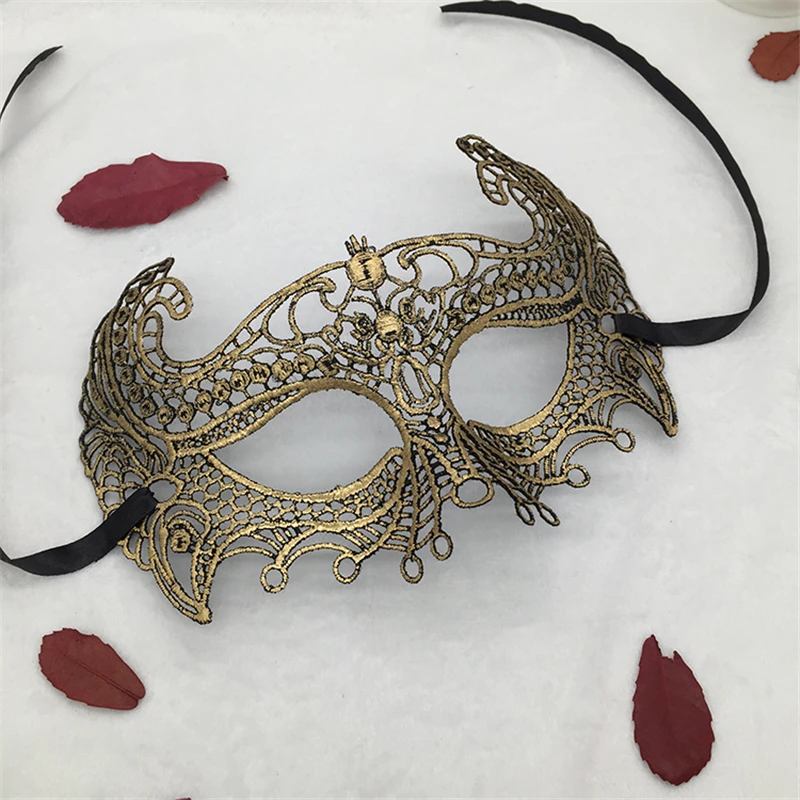 Women Party Mask Vampire Laser Cut Venetian Mask Charm Metal Masquerade Mask