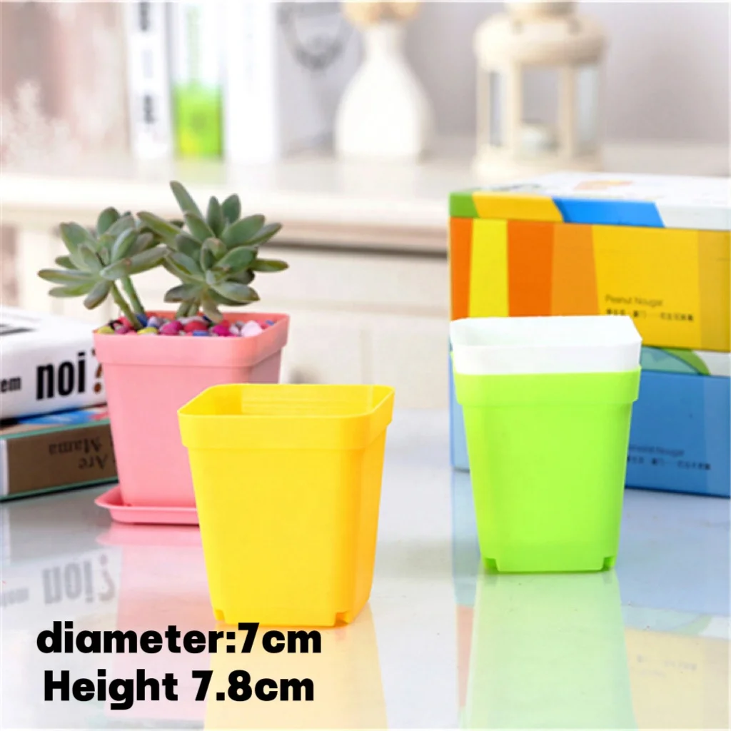 Square mini color small square pot succulent small black square plant flower seedling pot plastic pot wholesale