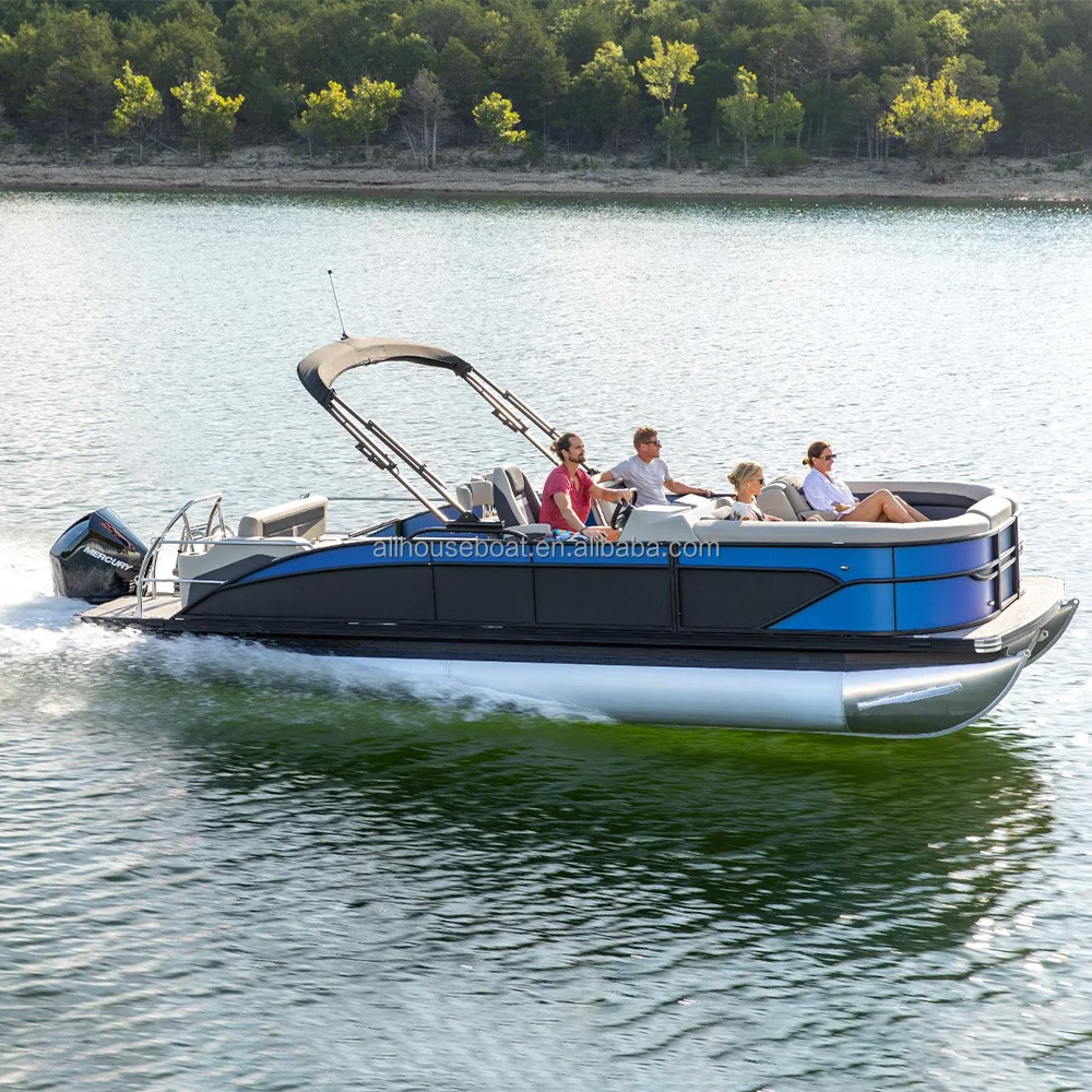2024 Modern Designed Cheap 15ft Wholesale Mini Aluminium Tritoon Pontoon Boats for Fishing Sports Dining Cruising