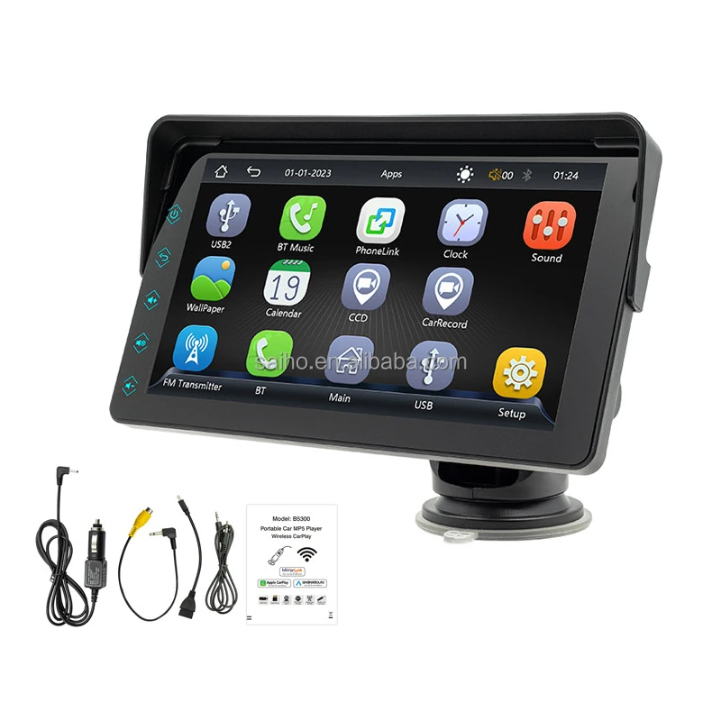 MP5 Car Monitor Wifi Carplay Screen 7 Inch Touch Display Wireless Connection to Mobile Phone Digital Car Dvd Player