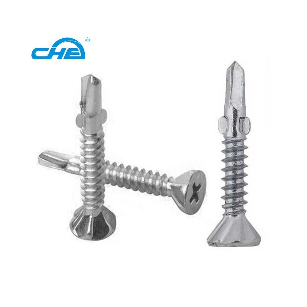 China Manufacturer Non-slip Countersunk Head CSK Self Drilling Screws With Ears Or With Wing