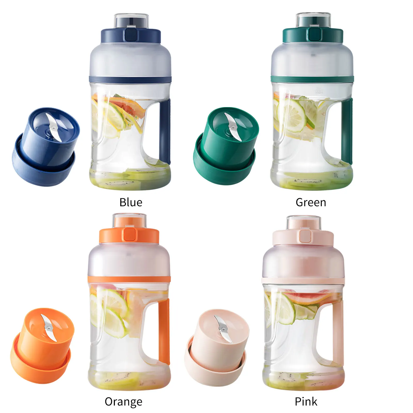 1000ML Portable Juicer Cup 2 in 1 Water and Juicer Shaker Bottle Personal Sports Health Electric Juice Blender