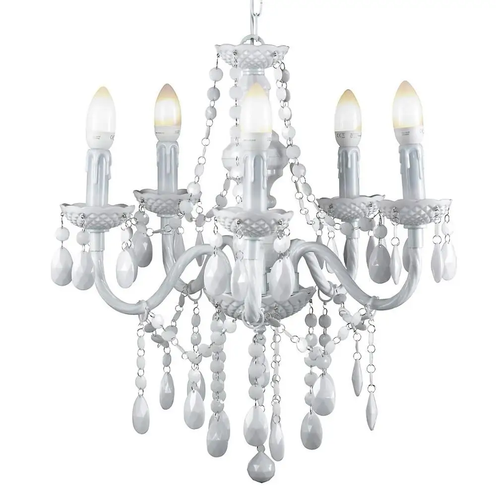 modern new design metal and plastic chandelier Black and white 5 Lamp  Ceiling light real shot HT72888-5C