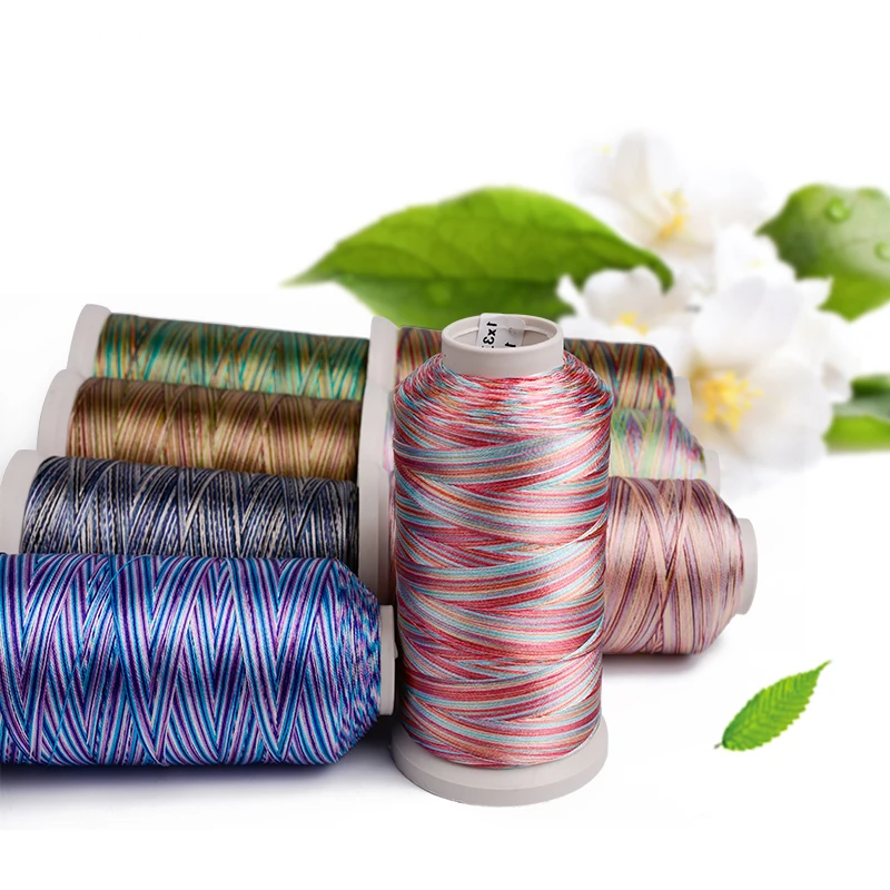 
LONGJIE 9 colors 210D rainbow polyester thread for weaving crafts and tassel 