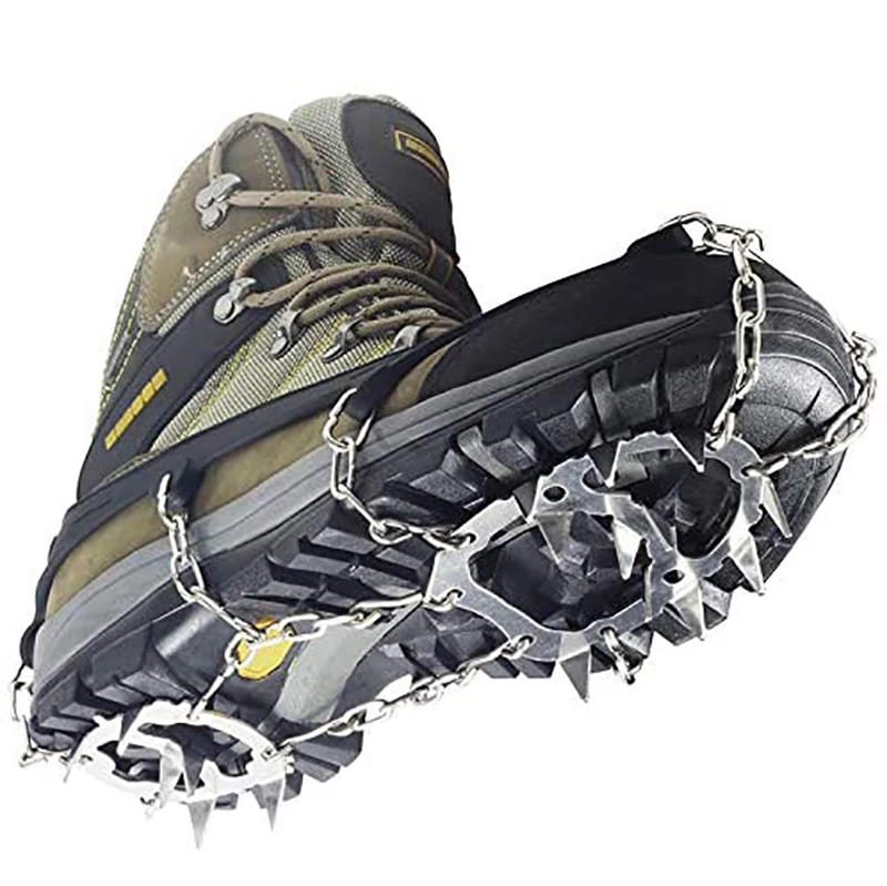 18 Steel Studs Custom Printed Non Slip Silicone ice Shoe Cover crampon for snow