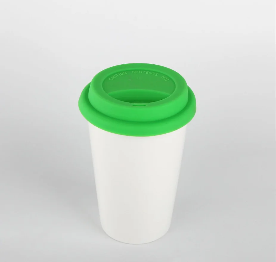 New portable custom logo Porcelain Coffee Mug Ceramic Travel coffee Mug Ceramic tea Cup With Silicon Lid without Handle