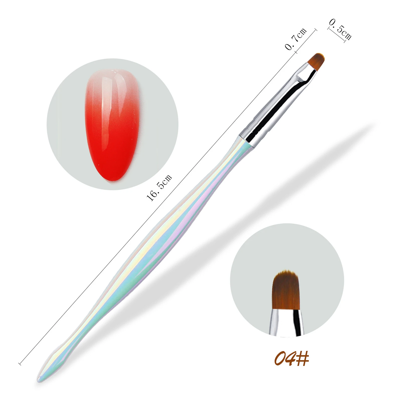 Candy Color Handle Manicure Tool Light Therapy Pen UV Gel Nail Painting Pen Line Nail Art Brush