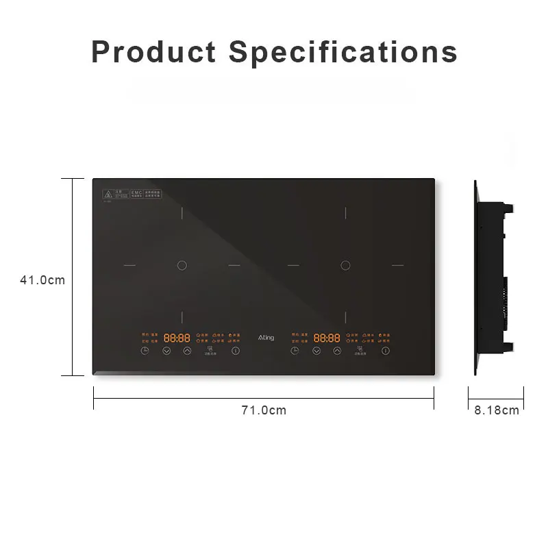 New built-in cooking Commercial cocina de 3500W cooktop Electric 2 double burner Induction