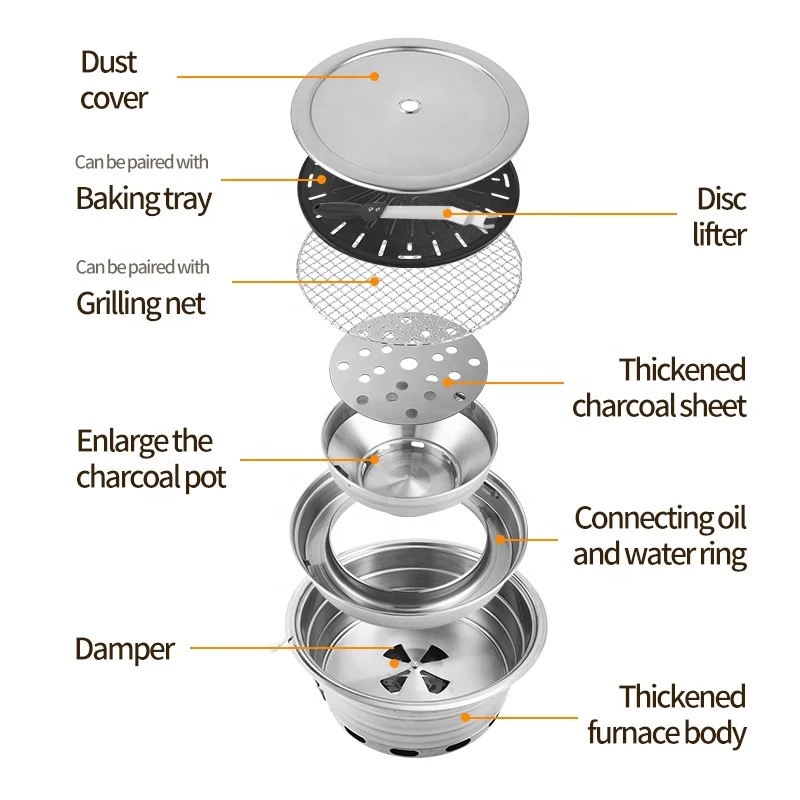 Best Selling Korean Bbq Grill Commercial Tabletop Charcoal Grill Korean Grill 400mm Large Custom Baking Pan Oven For Restaurants