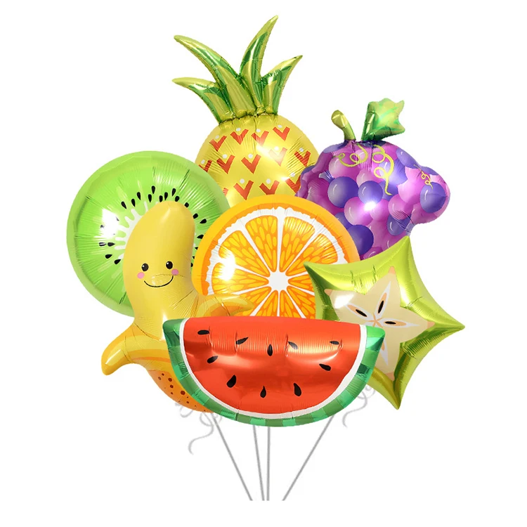 Customized Amazon Hot Sell  Kiwi Dragon Fruit Round Fruit shape helium balloon with good quality
