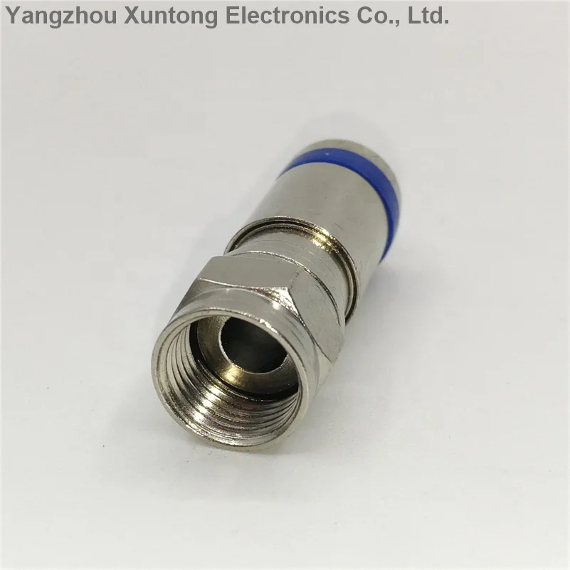 RG11 Coaxial Cable F Male Waterproof Electrical Connector Practical Aluminum or Brass Connector