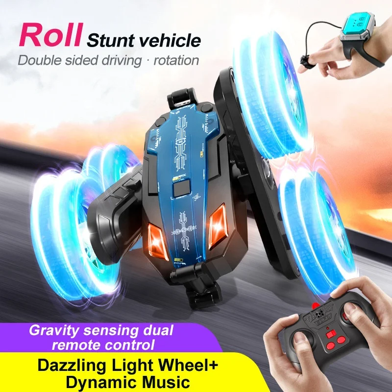New Arrival 2.4Ghz Rc Stunt Car High Speed Double-Sided Rechargeable 360° Rotating Off-Road WIth Colorful Light and Music