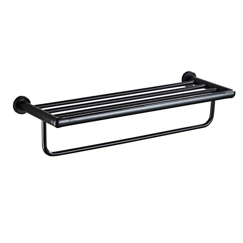 New Arrival Bathroom Accessories Wall Mounted Towel Racks Black Stainless Steel Four-Pole Towel Racks