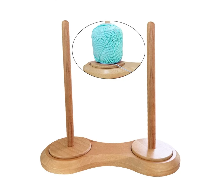 Knitting Yarn Spindle Dispenser Wood Yarn Holder with Twirling Mechanism handcraft tools for home