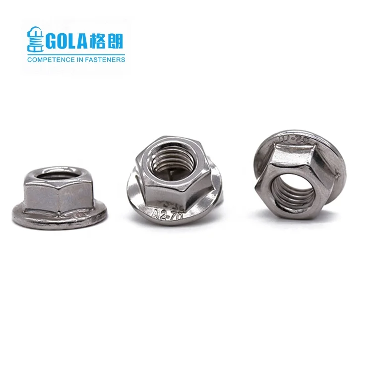 304 Stainless steel Nuts DIN 6923 M4-16 Stainless steel Hexagon nuts with flange
