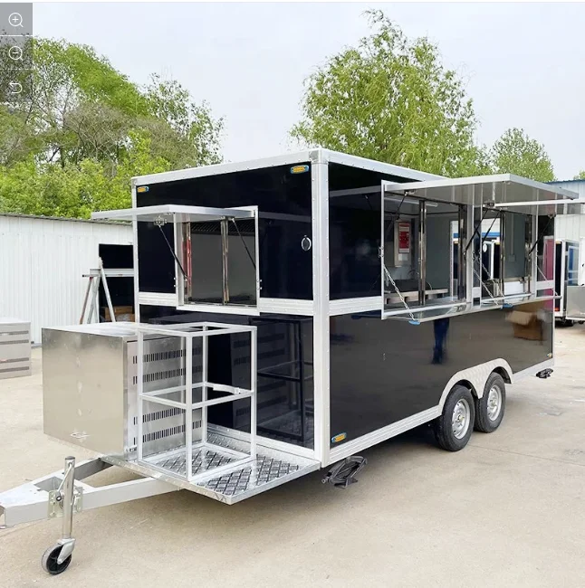 8m 11m Large Space Mobile Food Trailer With Small Window Customizable Food Trailer Business