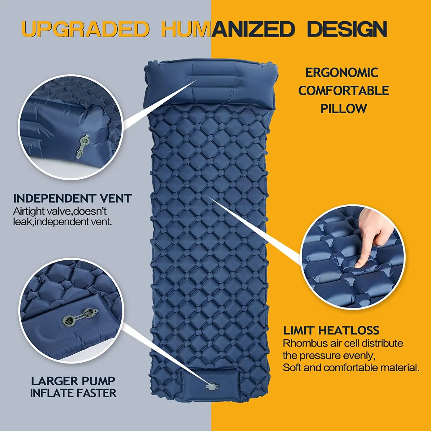 Travel Mat Car Self-inflating Mat Sleeping Pad Waterproof Foldable Outdoor Compact Camping Mat Tpu Camping Mattress Sleeping Pad