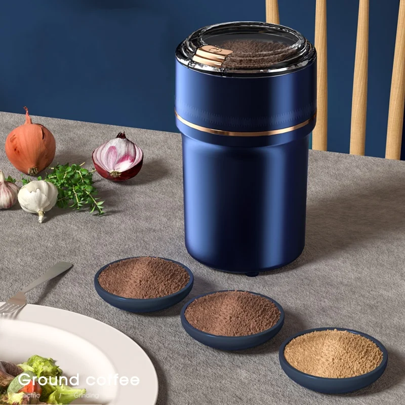 Electric Coffee Grinder for Beans Spices and More Food Grind Automatic Burr Mill with Stainless Steel Blades