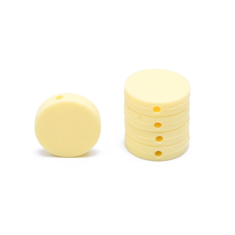 New Color 20mm Food Grade Silicone Flat Round Baby Beads for DIY Design Supplier