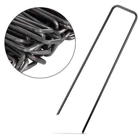 Peg Land scape Fence Lawn Weed Mat Turf Nails Garden Staples Anti rust Tent Pegs U Shaped