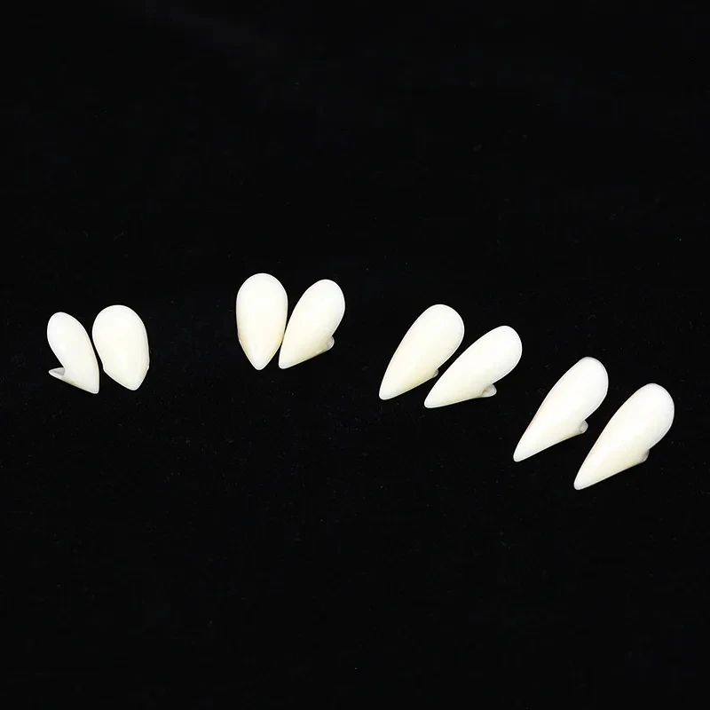 1 Pair Halloween Vampire Teeth Fangs Dentures Prop Party Costume DIY Cosplay Props Decor False Teeth Resin Fangs
