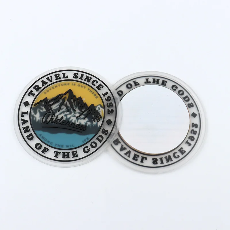 Custom embossed 3D PVC  logo patches rubber transparent background badge