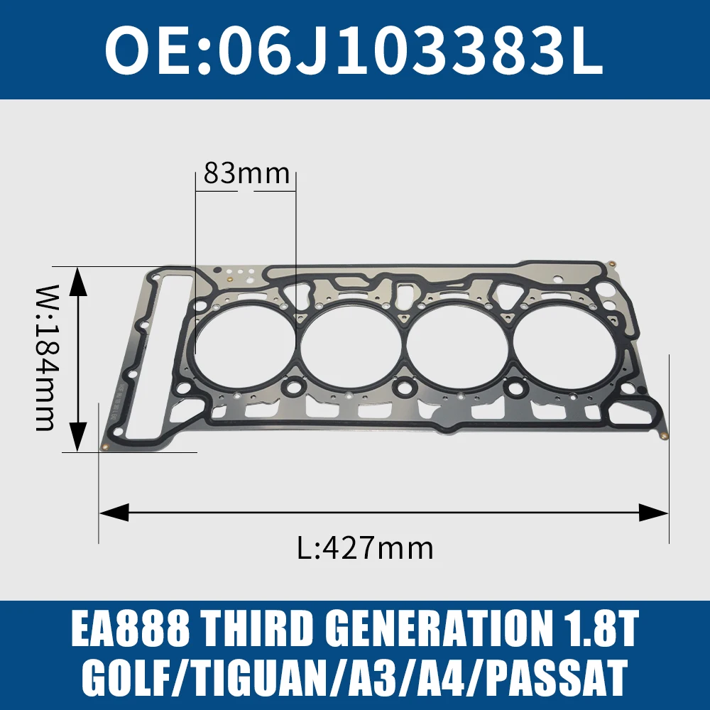 High quality automobile cylinder gasket set for GOLF TIGUAN A3 A4 PASSAT EA888 Third Generation 1.8T 06J103383L
