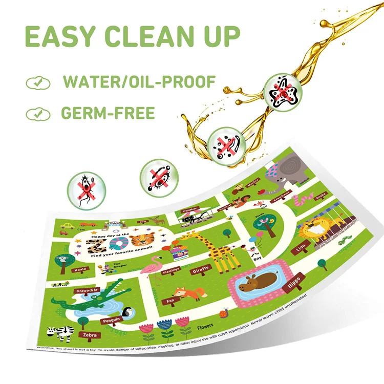 ODM Disposable Placemats Toddlers Baby Stick-On Alphabet ABC Animal Kids Table Mat for Restaurant Dining Table Travel Essentials